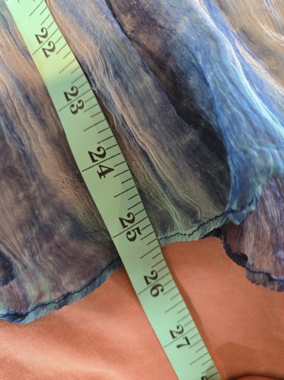 Axara Paris (175$) | Sheer Tie-Dye Batwing Tunic Top Blue Turquoise, Size 38 - Picture 8 of 8